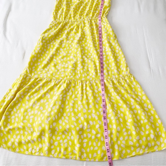 NWOT Pink Petal Print Yellow Midi Sundress with Pockets - Picture 12 of 15